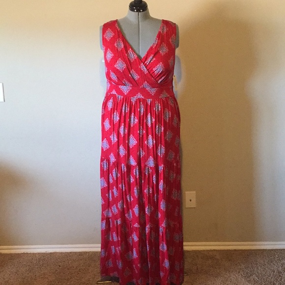 St. John's Bay Dresses & Skirts - St.Johns Bay Red Maxi Dress 1X 16 18 Plus